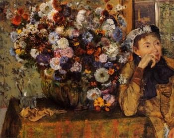 埃德加 德加 A Woman Seated beside a Vase of Flowers